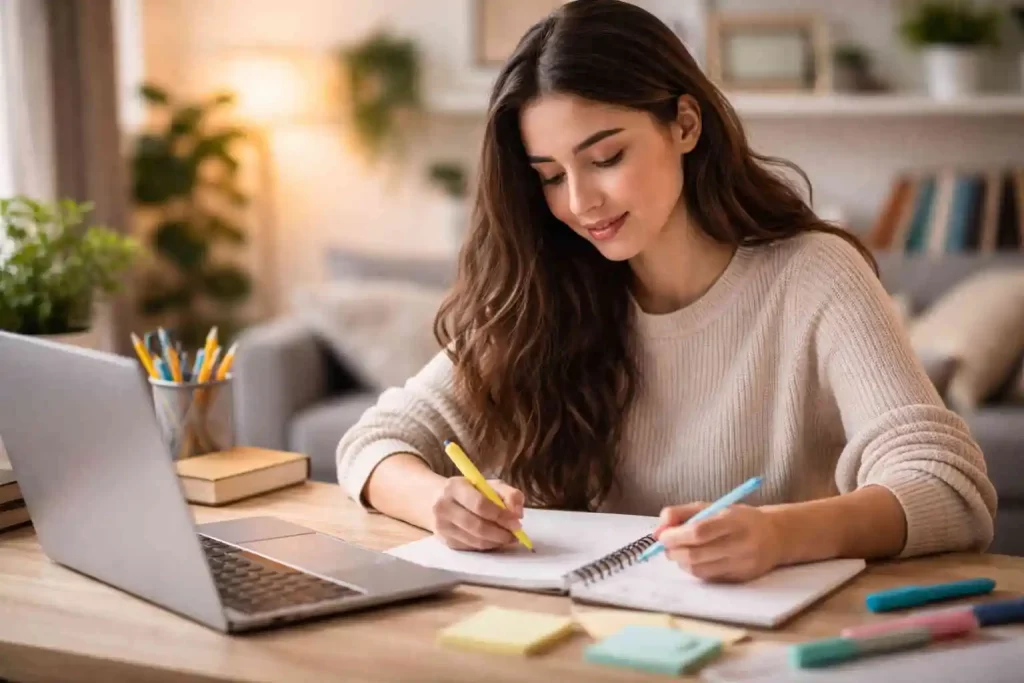 estudante organizando rotina EAD para como estudar para o ENEM com foco e planejamento