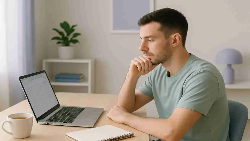 Estudante aplicando hábitos que aumentam a produtividade