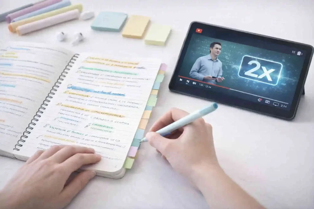 assistir-videoaulas-aceleradas-anotando
