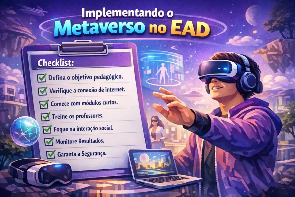 lista de passos para implementar metaverso na educação