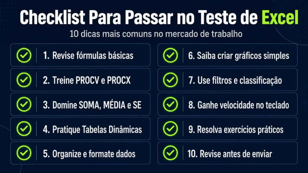 Veja as Dicas para Passar no Teste de Excel no Mercado de Trabalho