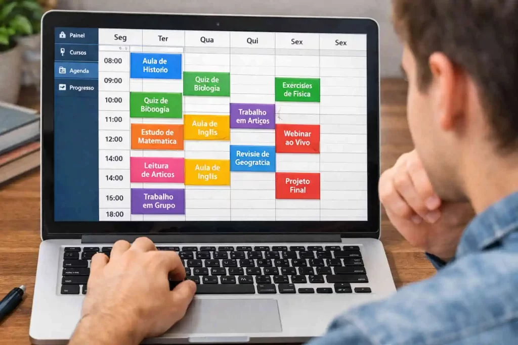 O Que é Grade Curricular analise da carga horária na plataforma do curso online.
