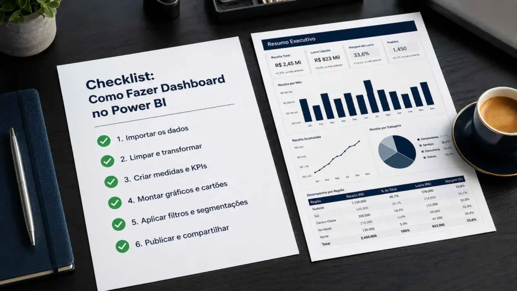 Checklist para aprender como fazer dashboard no Power BI